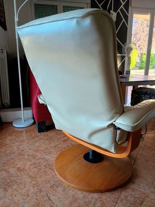 Sillón relax reclinable cuero beige