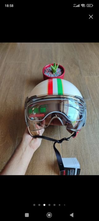 Casco Retro Jet talla M Tricolor Unisex