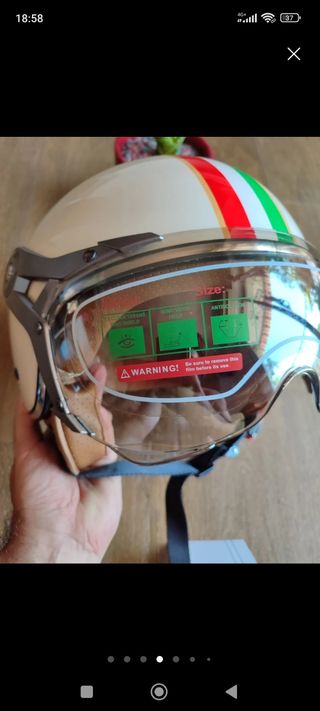 Casco Retro Jet talla M Tricolor Unisex