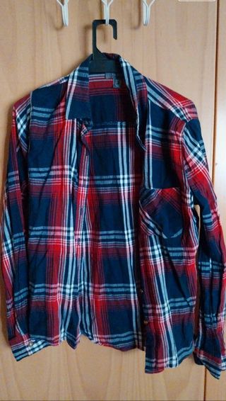 Camisa cuadros azul y rojo Primark Talla S