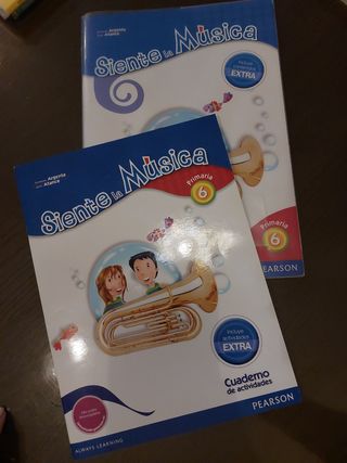 2 libros Siente la musica 6 primaria. Ed.Pearson