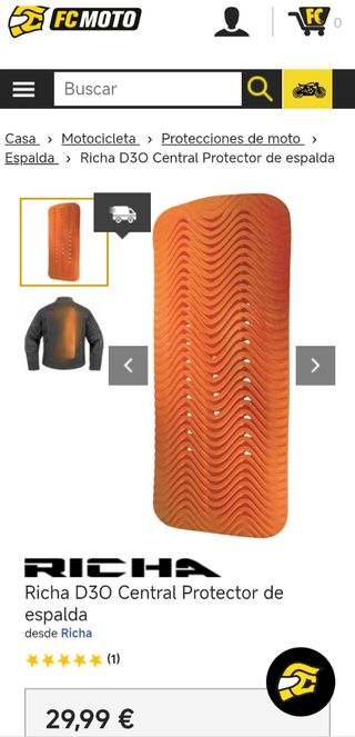 Protector Espalda Richa D3O L1