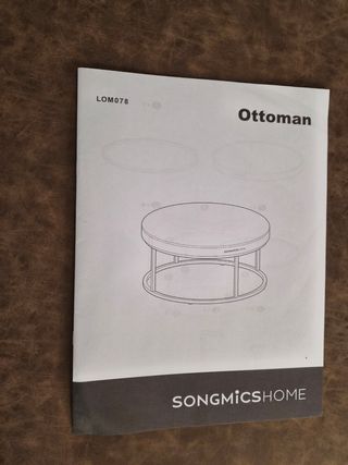 Otomana Reposapiés Cuero Marrón