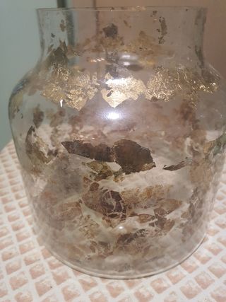 Jarrón de cristal con pan de oro