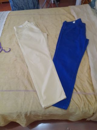 Pantalones Dustin Hombre Beige y Azul