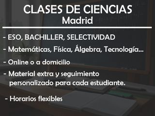 Clases particulares de ciencias – Online/Domicilio