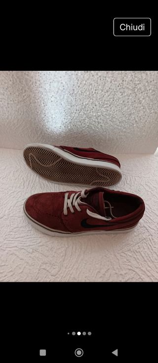 Scarpe Nike scamosciate  taglia 37,5 bordeaux
