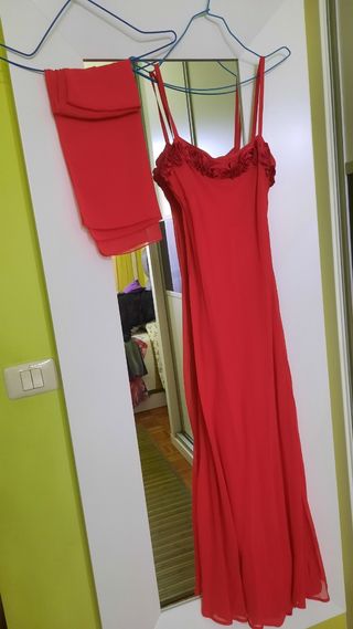 Vestido fiesta Venca T40 vaporoso rojo