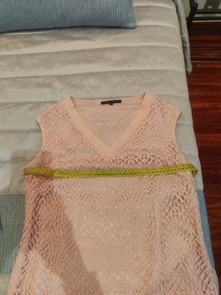 Vestido y chaqueta de encaje salmón(no negociable)