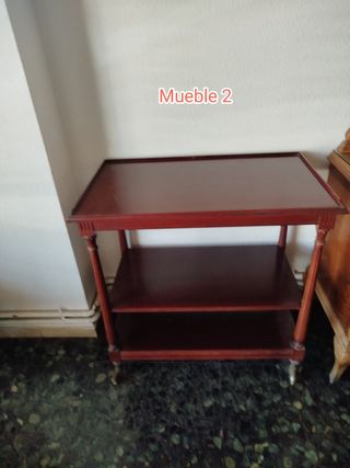 Mueble auxiliar 2 estantes madera
