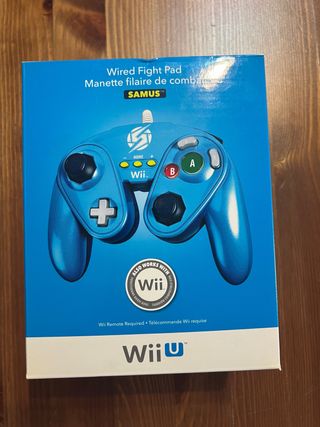 Mando Wii U Fight pad Samus Azul