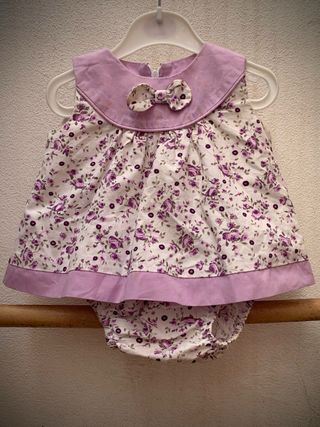 Vestido y pololo floral morado