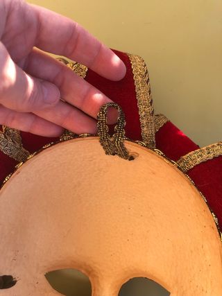 Máscara Veneciana Carnaval Dorada y Roja