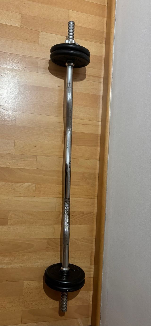 Barra Z Cromada con Pesas