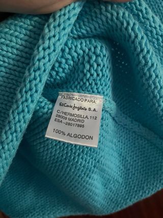Jersey cuello vuelto turquesa talla 40.