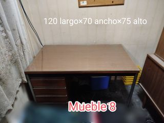 Mesa de despacho madera y metal. Mueble 8