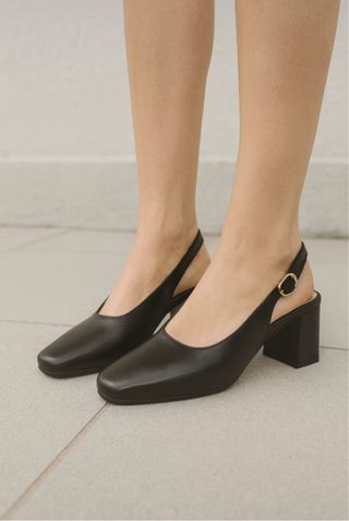 Zapatos de tacón de piel negros 