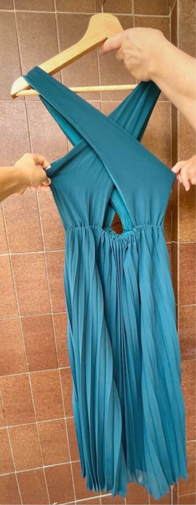 Vestido Azul Petróleo con Cinturón Alalá