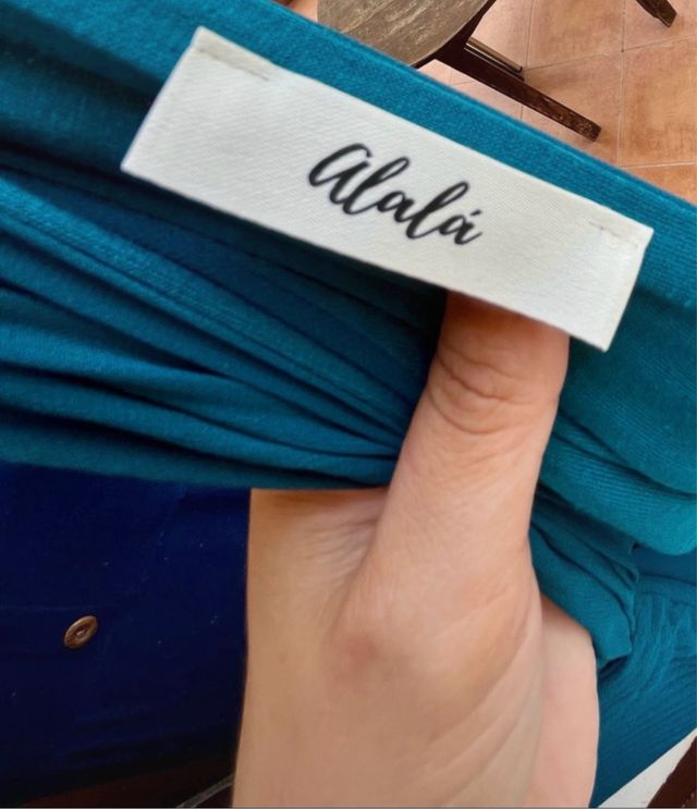 Vestido Azul Petróleo con Cinturón Alalá