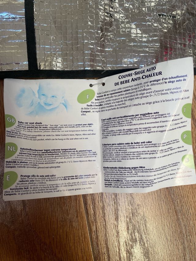 Funda anti calor para silla de coche