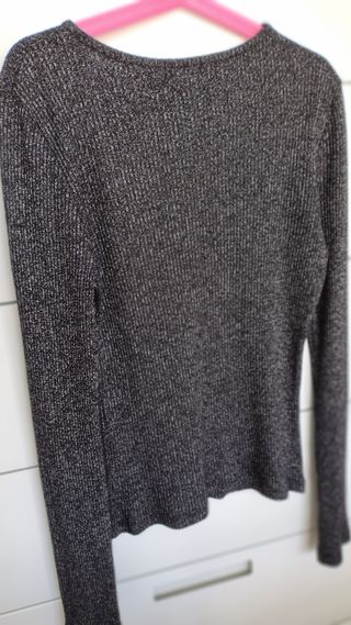 Camiseta manga larga Bershka negra mujer Talla S