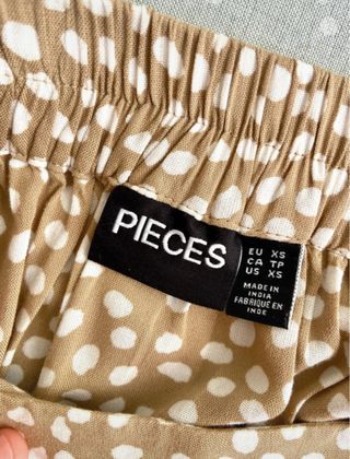 Falda larga estampada marrón y blanca