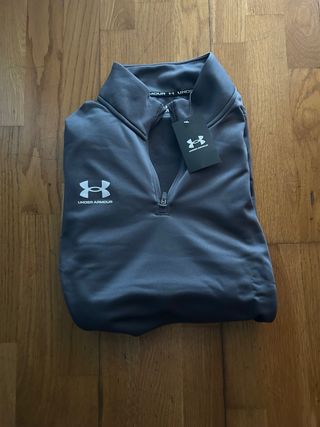 Under Armour Sudadera Gris Media Cremallera