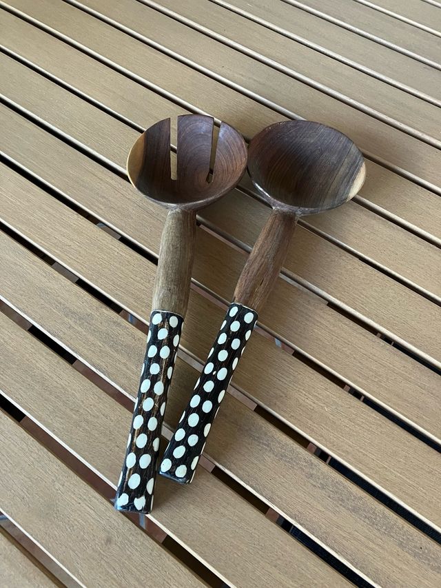 mestoli per insalata in legno