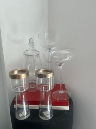 Pack de Bomboneras Cristal con Aro Dorado
