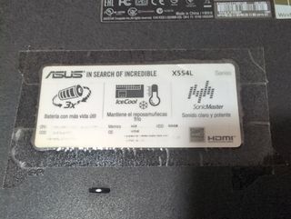 Portátil Asus X554L Negro