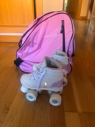 Patines 4 Ruedas con Bolso. talla 32