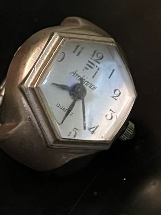 Anillo Reloj Ambiance Plata y Blanco