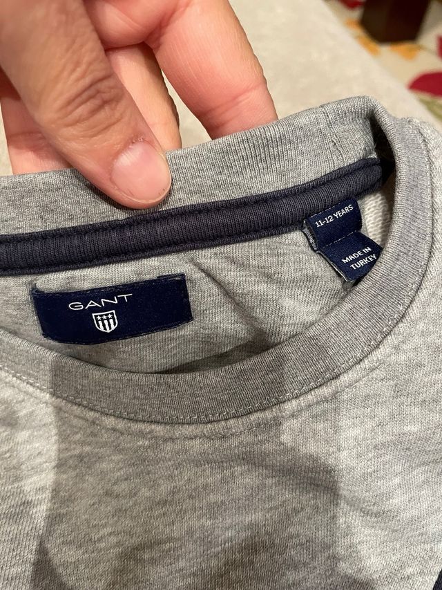Sudadera Gant niño gris y azul