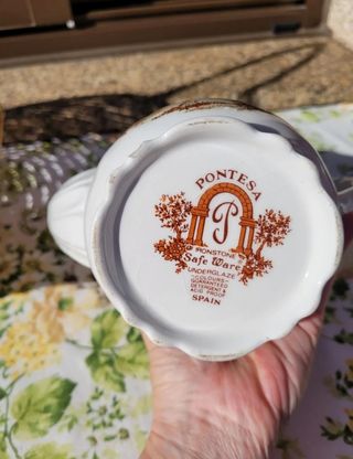 Cafetera Tetera Porcelana Antigua Diseño Paisaje
