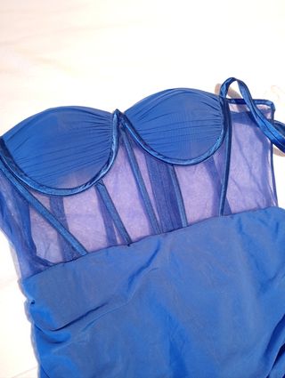 Vestido Fiesta Azul F&P Talla L