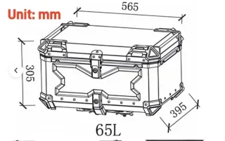 Baúl aluminio gris para 2 cascos, top case nuevo
