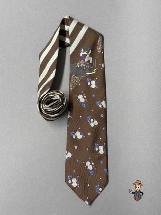Corbata Kenzo Paris Seda Estampada Marrón