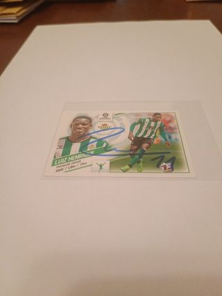 Cromo firmado Luiz Henríque Real Betis 22/23