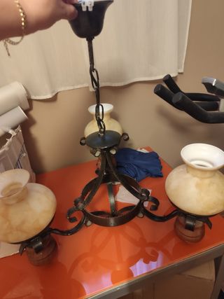 Lámpara de techo forja y cristal