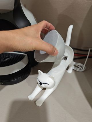 Supporto per Alexa a forma di gatto bianco