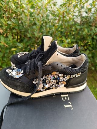 Scarpe donna Twin-Set nere con strass