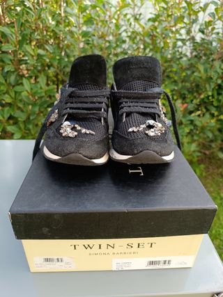 Scarpe donna Twin-Set nere con strass