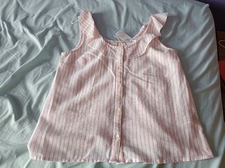Blusa de rayas rosa