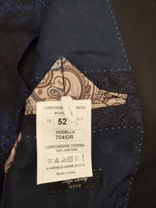 Traje de Novio Petrelli Talla 54 Azul