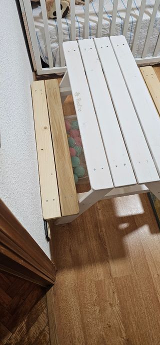 Mesa y banco estilo merendero para niños