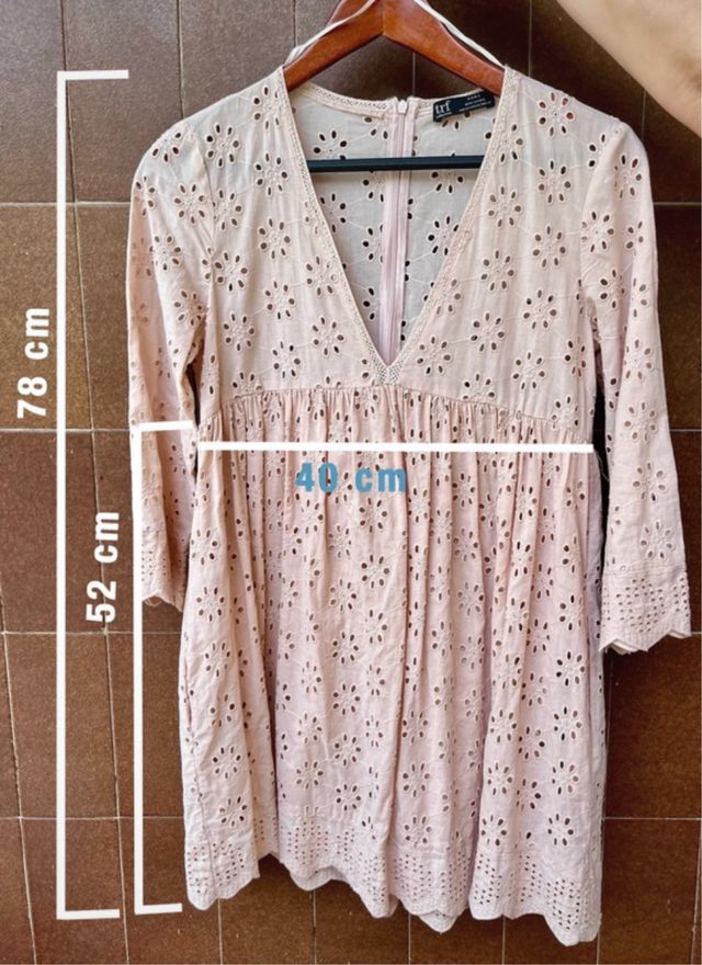 Vestido Rosa Zara con Bordado