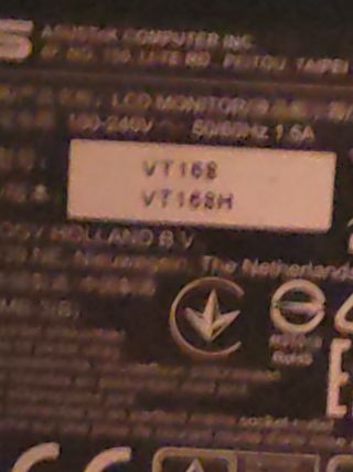 Pantalla Táctil Asus HDMI VT168H