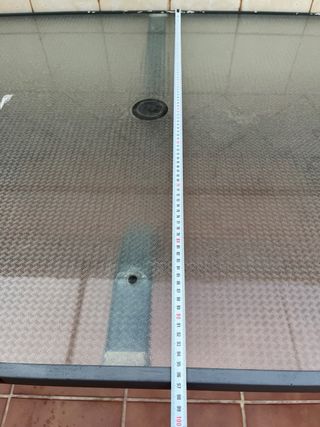 Mesa de jardín cristal y metal