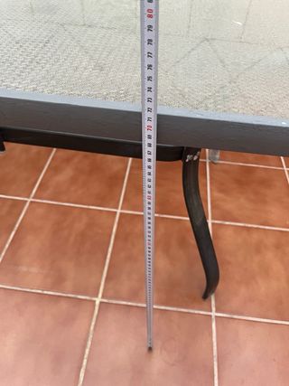 Mesa de jardín cristal y metal