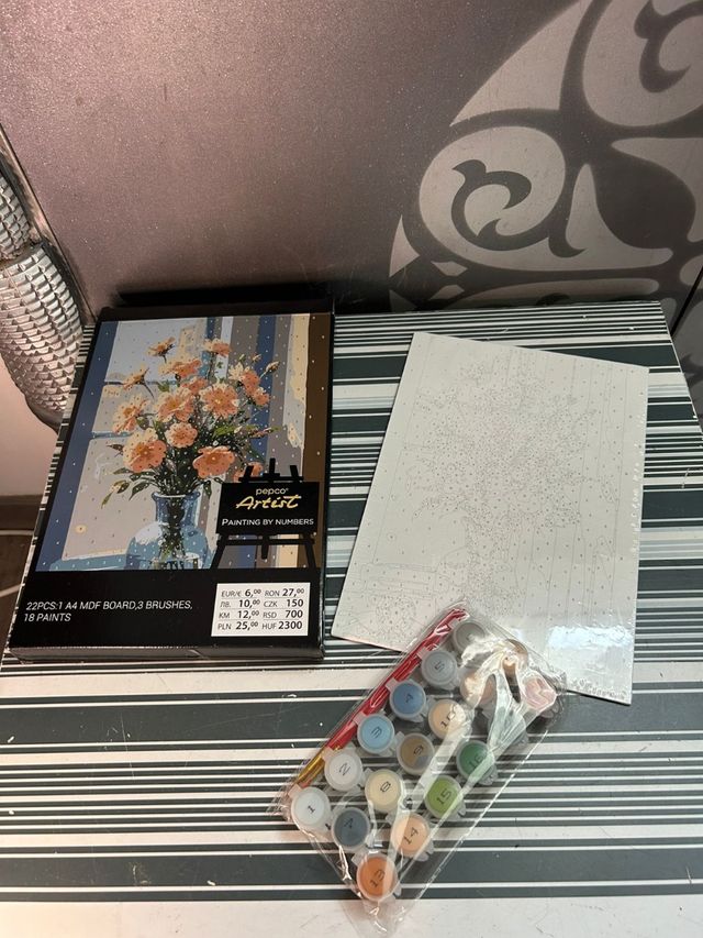 Dipinto con i numeri «Fiori» 18 colori